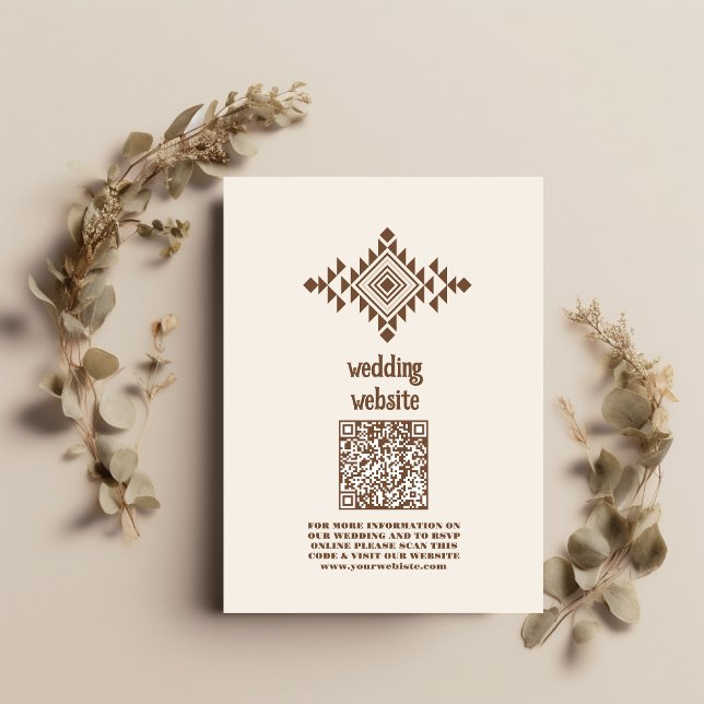 Southwestern Ranch Western Hochzeit QR CODE Begleitkarte (Von Creator hochgeladen)