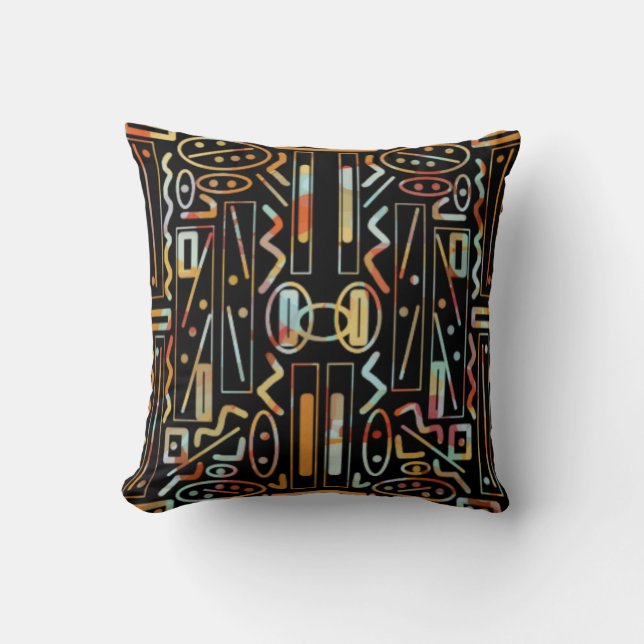 Southwestern Scratch Art Pattern Kissen (Vorderseite)