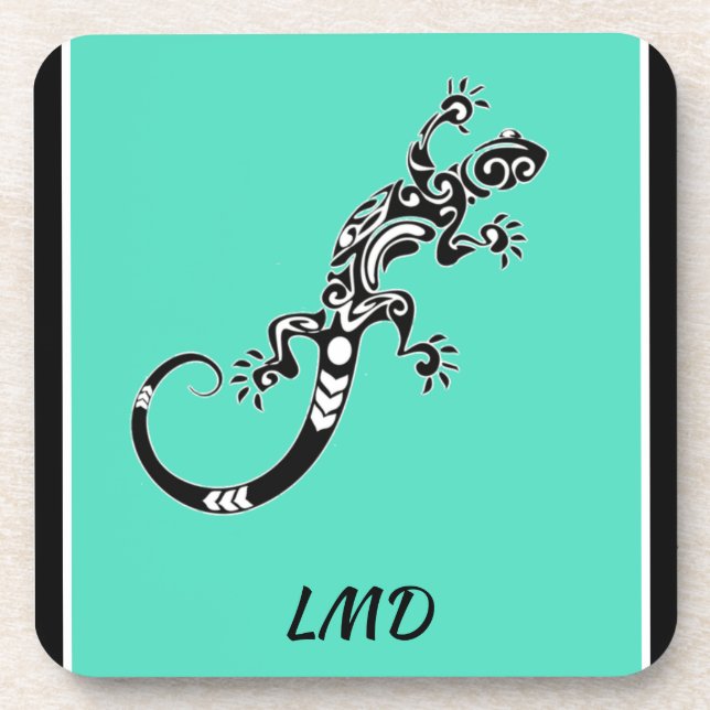 Southwestern Sea Green and Black Gecko Getränkeuntersetzer (Vorderseite)