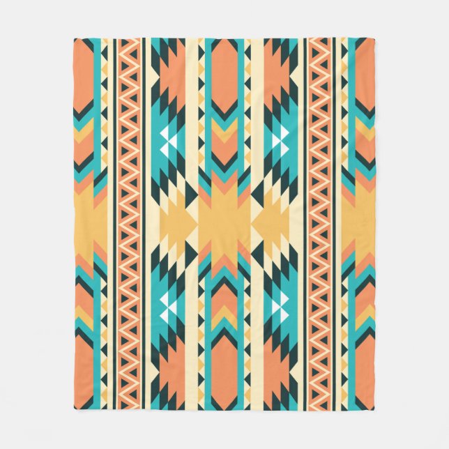 Southwestern Style Boho Pattern Fleecedecke (Vorderseite)