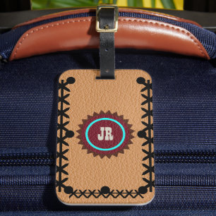 Southwestern Style Leather Look Gepäcktag Gepäckanhänger