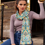 Southwestern Style Symmetrisches Motif Tan Turquoi Schal<br><div class="desc">Südwestlicher Stil Symmetrisches Motif langes Raster in Tan und Türkis Farbpalette. Schöne dekorative Western Mode Accessoires für das moderne Cowgirl. Seien Sie die Belle des Rodeo,  wo immer Sie leben!</div>