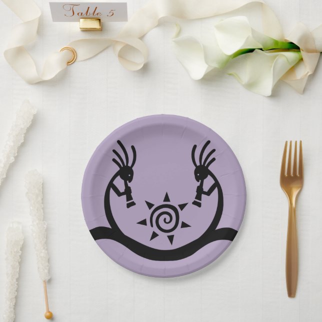 Southwestern Sun Kokopelli Party Pappteller (Hochzeit)