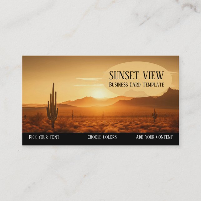 Southwestern Sunset Wüste Business Card Visitenkarte (Vorderseite)