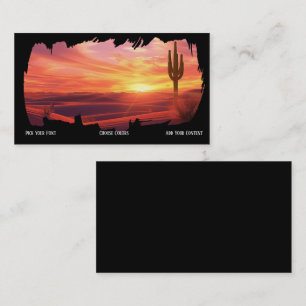 Southwestern Sunset Wüste Business Card Visitenkarte