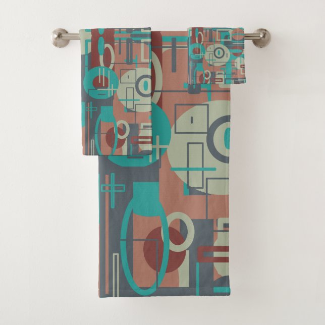 Southwestern Tribal Geometrie Abstrakte Formen Badhandtuch Set (Insitu)