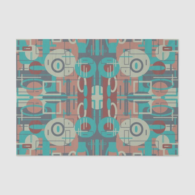 Southwestern Tribal Geometrie Abstrakte Formen Seidenpapier (Vorderseite)