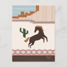 Southwestern Wild Brown Horse Blank Postkarte