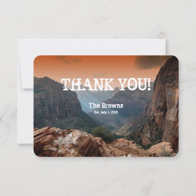 Southwestern Zion Canyon Hochzeit Danke Notizen (Vorderseite)