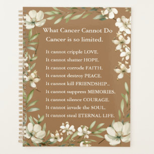 Soutien au cancer Brown avec planificateur Fleur s