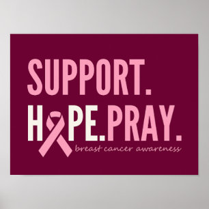soutien au cancer du sein espoir prier Poster Impr