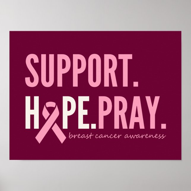 soutien au cancer du sein espoir prier Poster Impr (Devant)