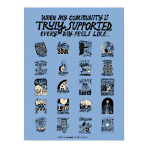 Soutien communautaire Poster bleu
