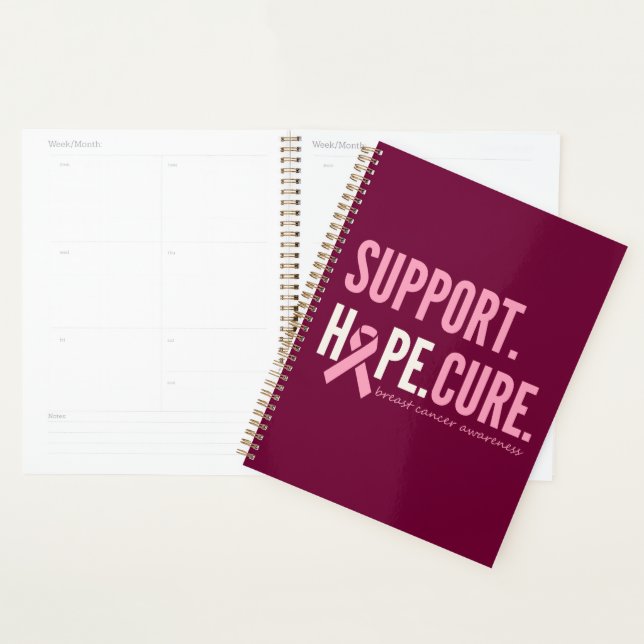 soutien du cancer du sein espérance Planificateur  (Devant avec enveloppe)