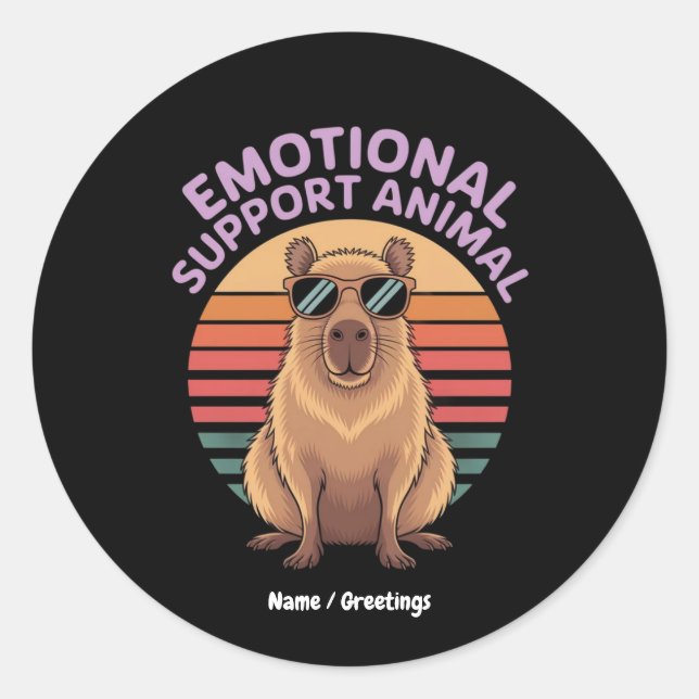 Soutien émotionnel drôle Sticker animal Capybara (Devant)