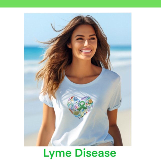 Soutien et sensibilisation à la maladie de Lyme, F (Lyme Disease, Green Ribbon, Womans Plus)