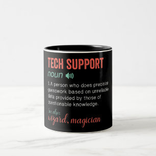 Soutien technique amusant Mug à café à deux tons