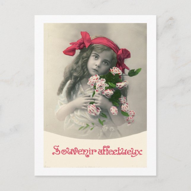 Souvenir Affectueux Vintag French Card Postkarte (Vorderseite)