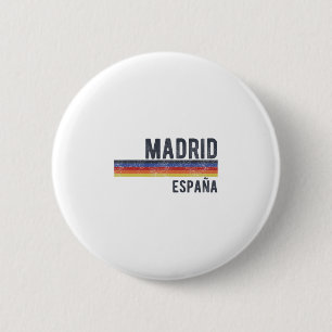 Souvenir aus Madrid Spanien Skyline Männer Frauen  Button