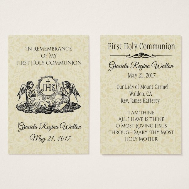 Souvenir Carte Sainte Chalice Première Communion S (Devant & derrière)