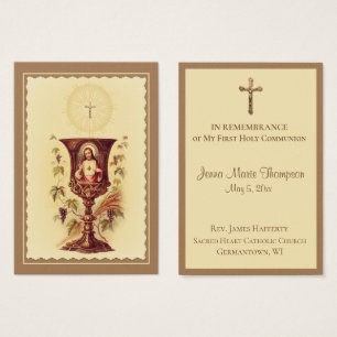 Souvenir Carte Sainte Chalice Première Communion S