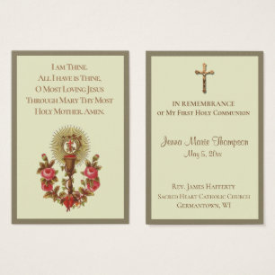 Souvenir Carte Sainte Chalice Première Communion S