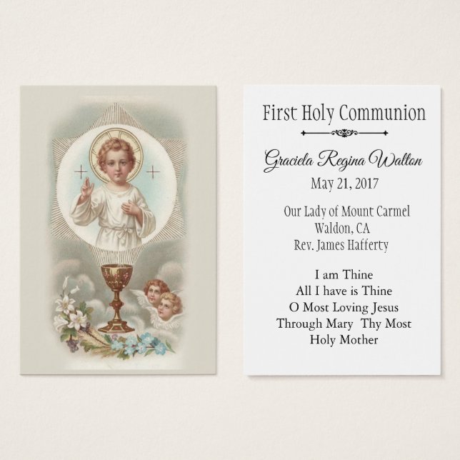 Souvenir Carte Sainte Jésus Première Communion Sai (Devant & derrière)