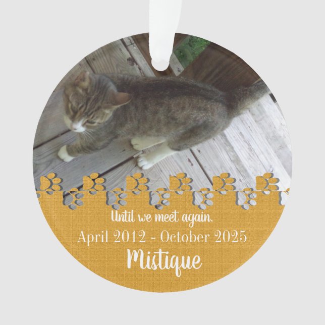 Souvenir commémoratif de l'animal de compagnie Kee (devant)