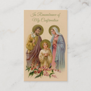 Souvenir de la Sainte Famille Confirmation Carte S