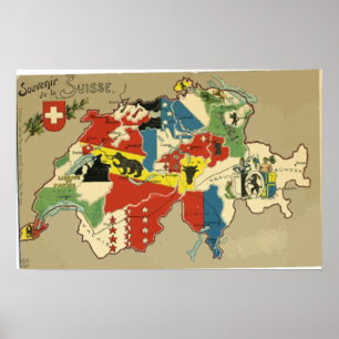 Souvenir De La Suisse, Vintage Poster