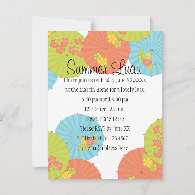 Souvenir Drink Umbrellas Einladung (Vorderseite)