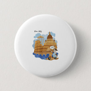 Souvenir Italien Kinder Mädchen Auf Fahrrad Sagt C Button