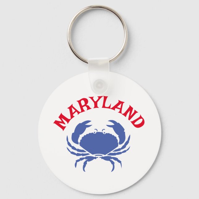Souvenir Maryland Blue Crab Travel Red White Blue Schlüsselanhänger (Vorderseite)