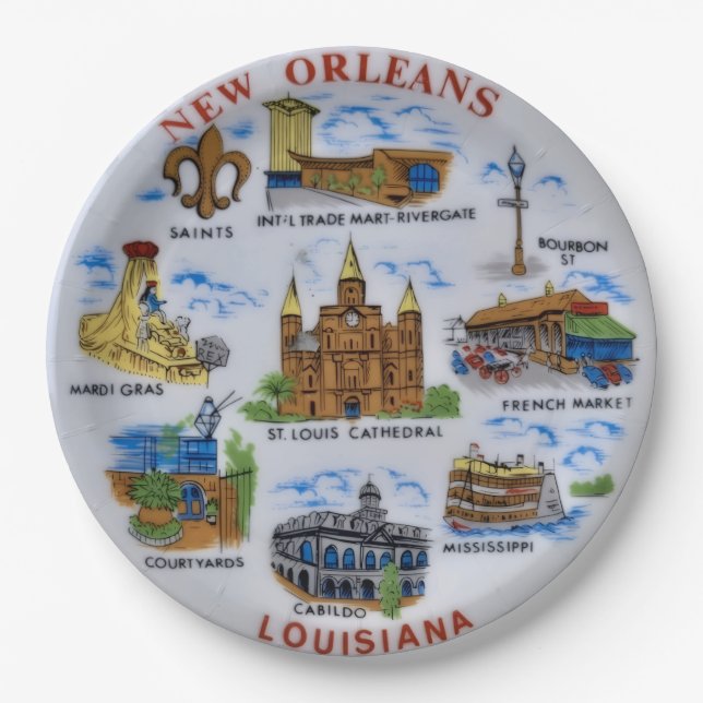 Souvenir-Papierteller New Orleans Pappteller (Vorderseite)