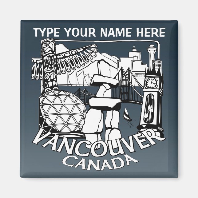 Souvenir personnalisé des aimants frigo de Vancouv (Devant)