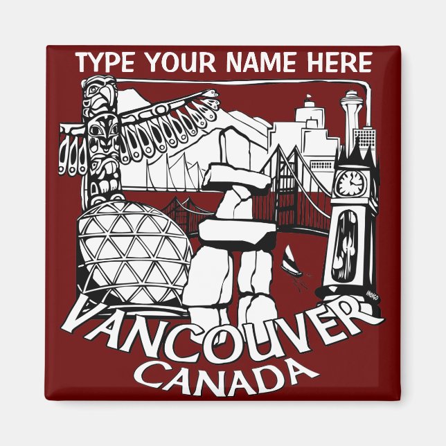 Souvenir personnalisé des aimants frigo de Vancouv (Devant)