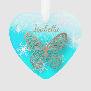 Souvenir personnel de Noël de message de papillon