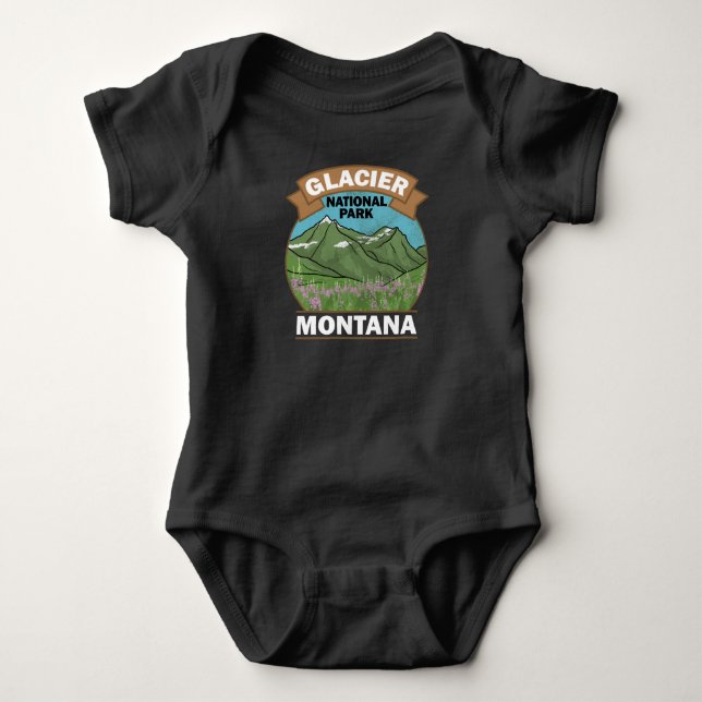 Souvenir Vintag Montana Glacier Nationalpark Baby Strampler (Vorderseite)