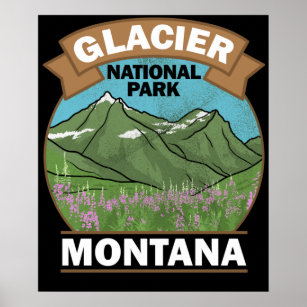 Souvenir Vintag Montana Glacier Nationalpark Poster
