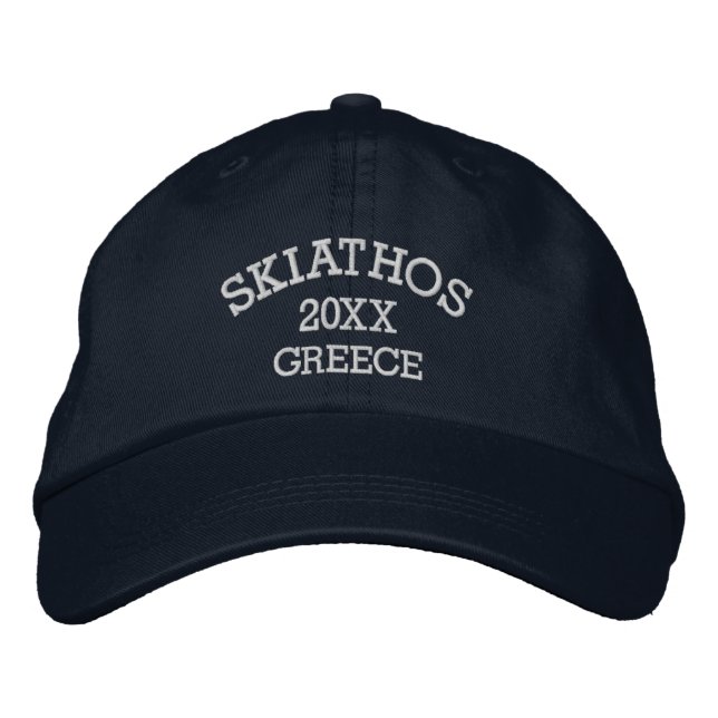 Souvenir von Skiathos Griechenland Bestickte Baseballkappe (Vorderseite)