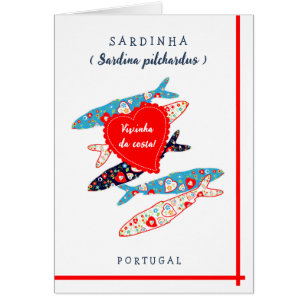 Souvenirkarte für portugiesische Sardinen