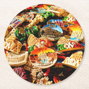 Souvenirs aus Rom Runder Pappuntersetzer
