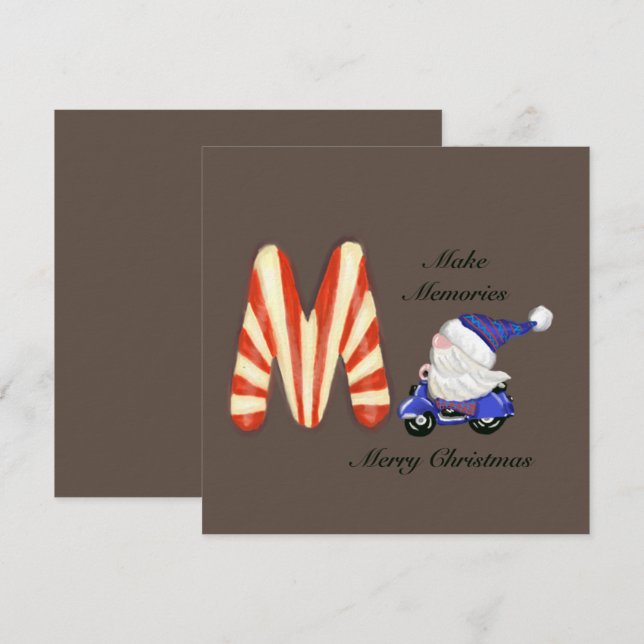 Souvenirs de Noël Moscooter Gnome Carte de bonbons (Devant / Derrière)