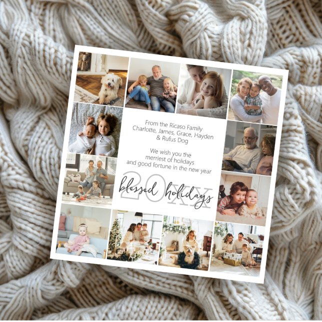 Souvenirs de vacances 12 Noël Modèle photo (Holiday Memories 12 Photo Template Christmas cards from Ricaso. Your own photograph, make your own)