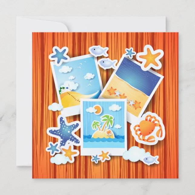 Souvenirs de vacances, invitation (Devant)