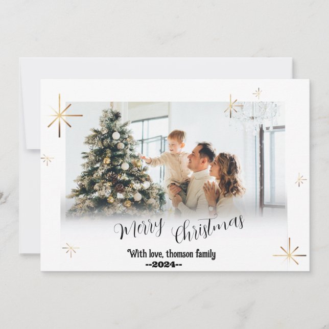 Souvenirs joyeux : Carte de Noël photo personnalis (Devant)