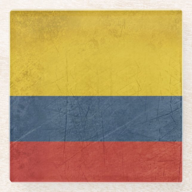 Souveräne Staatsflagge des Grunge des Landes von Glasuntersetzer (Vorderseite)
