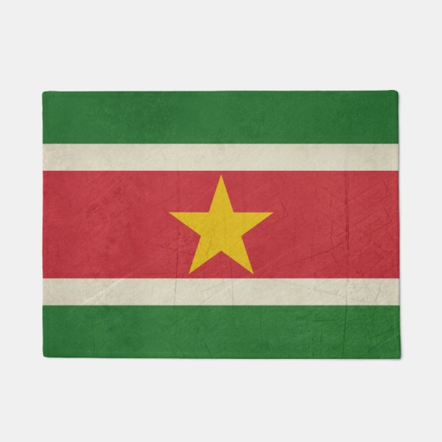 Souveräne Staatsflagge des Grunge von Surinam Fußmatte (Vorderseite)