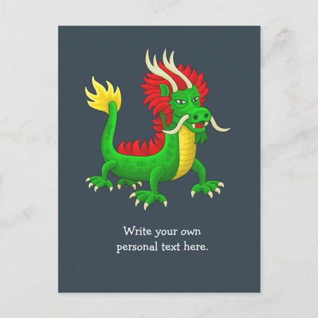 Souveräner chinesischer Drache Postkarte (Vorderseite)