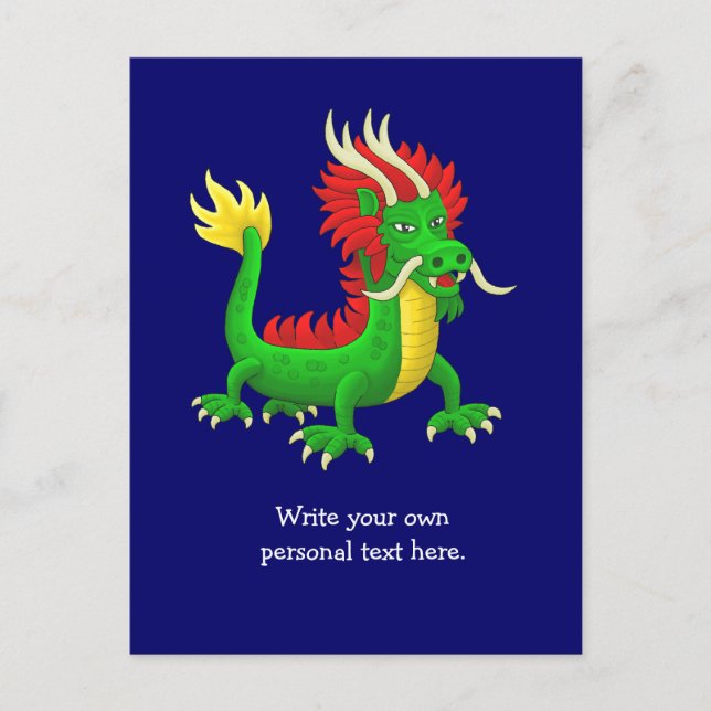 Souveräner chinesischer Drache Postkarte (Vorderseite)